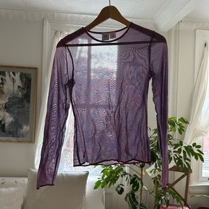 Vintage Deadstock Armani Exchange Sheer Purple Top